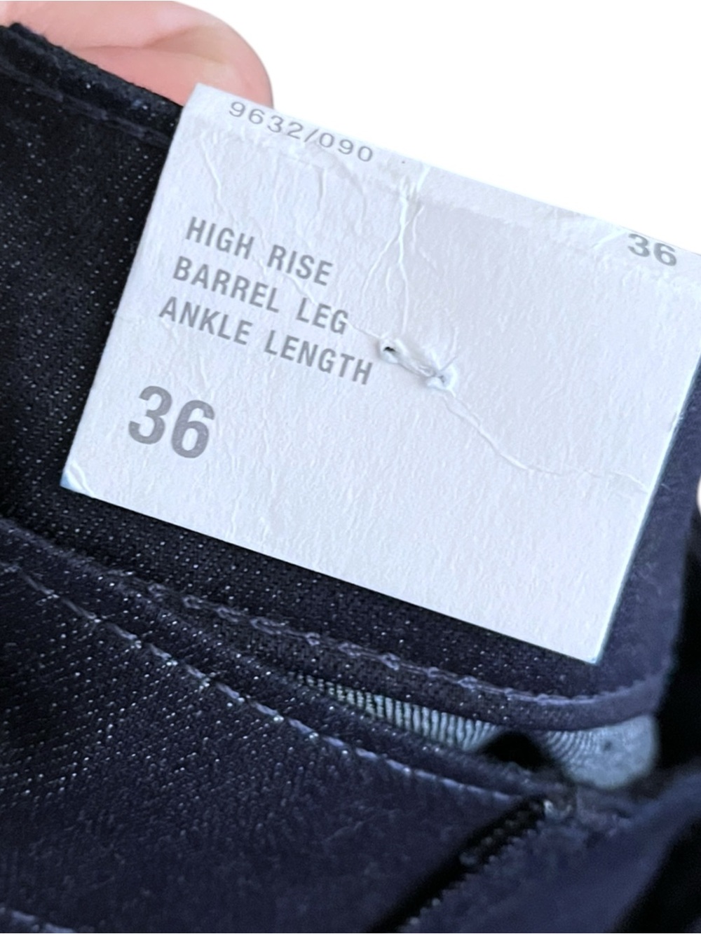 NWT Zara ZW Collection Barrel Leg High Rise Trouser Ankle Jeans Dark Wash size 4 - Picture 9 of 13
